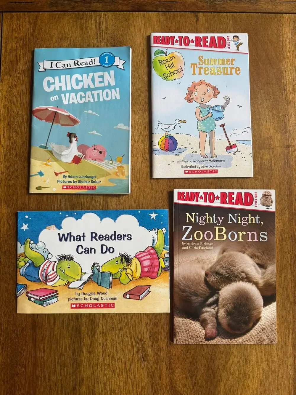 Scholastic Early Reader Book Lot 4 Level 1 Chicken ZooBorns Summer Reading